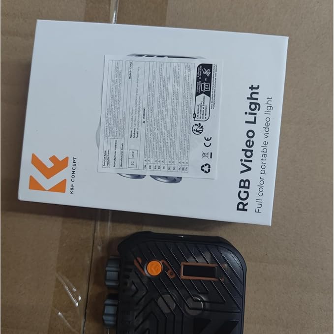 K&F CONCEPT RGB Video Light, 360° Full Color Portable Photography Light, LED Camera Light w 21 Light Effects, 2500K-9900K CRI 96+, 2000mAh Rechargeable Photography Lighting for Vlogging, Selfie, White