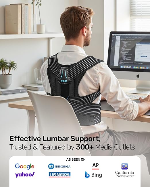 Posture Corrector for Women and Men, Upgraded Back Brace with Enhanced Support, Shoulder Straightener with Cushioned Shoulder Pads & Underarm Pain Relief Strap, Size S (Upper Waist: 29.5"-35.4")