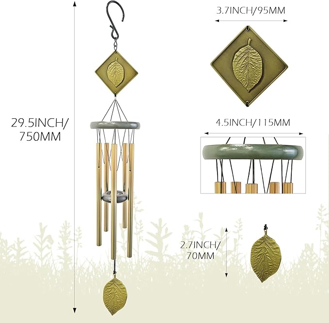 Wind Chimes for Outside,32" Memorial Wind Chimes Create a Zen Atmosphere for Outdoor,Garden Patio Yard Decor Christmas Ornaments Lucky Gift for Women/Mother/Mom/Father/Unisex(Bronze)