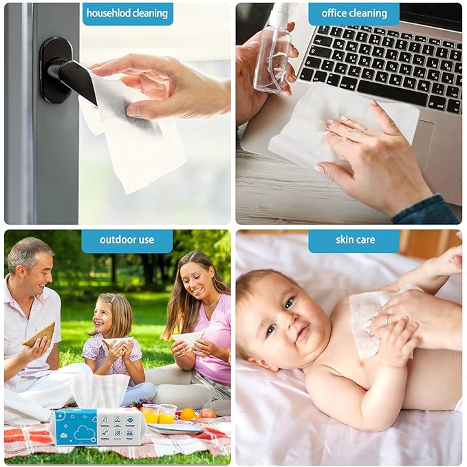 AlDEA Face Towels Disposable-600Ct, Face Towelettes for Sensitive Skin, Clean Facial Wipes for Makeup Removing, Facial Cleansing, Travel, Dry Wipes Face Cloths