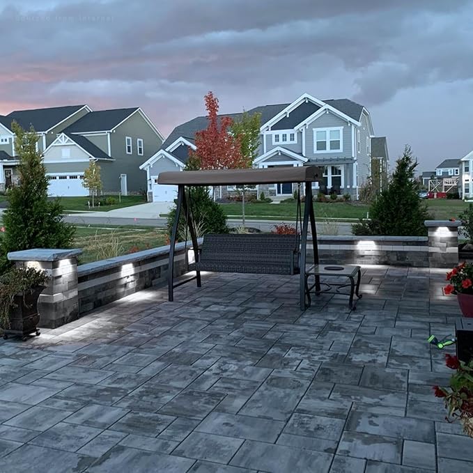 LEONLITE 8-Pack 12 Inch LED Hardscape Lighting, Update Retaining Wall Lights, LED Landscape Lighting, 12-24V AC/DC Paver Light Low Voltage, 3W/5W/7W Dimmable Outdoor Step Lights, 5000K Daylight, ETL