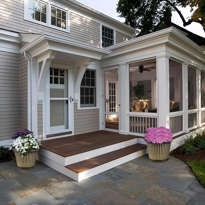 Large-Planter-Indoor-Outdoor Plant Pots, 16 inch 4 Pack Plastic Flower Pots with Saucer and Drainage Holes, Modern Garden Planters for Planting Medium Large Plants, Decorative Resin Garden Pots