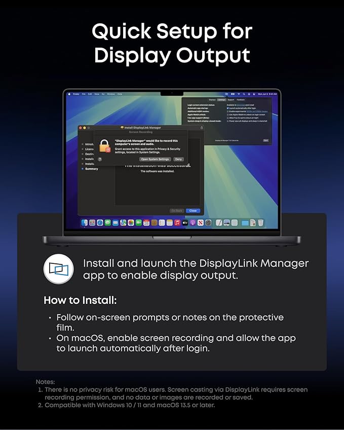 Anker Prime Docking Station (DL7400), 14-Port Triple Display with DisplayLink, 140W Max, Smart Display and Built-in Cooling Fan, Up to 8K, for macOS and Windows, Latest DisplayLink Driver Required