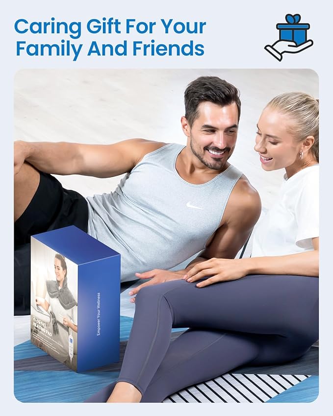 RENPHO Heating Pad for Neck and Shoulders and Back Pain Relief, Birthday Christmas Gifts for Men Mom Dad Wife, FSA Eligible, 24"x37" XL Large Heat Pad for Full Body, ETL Certified, HSA Store, Black