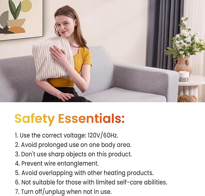 Heat Massaging Weighted Heating Pad for Back Pain Relief, Weighted Electric Heating Pad with Massaging Vibrations 12"x24" 3.7lb BPA-Free Non-Toxic Beads, 4 Heat Settings, 4 Massage Modes, 2h Auto-Off