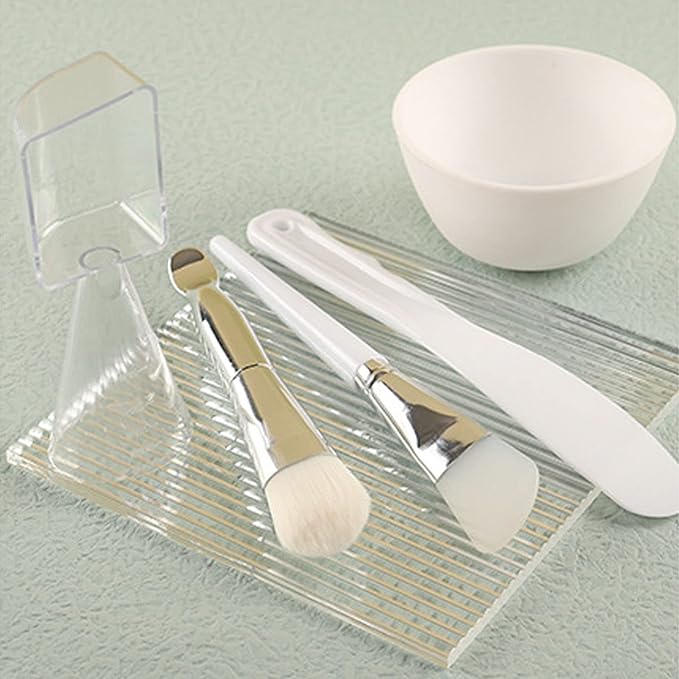Face Mask Mixing Bowl Set, DIY Silicone Face Mask Applicator Brush and Spatula Set, Face Mask Bowl and Brush Kit for Skincare, Facial Spa, Mask Making at Home or Travel