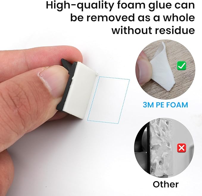 Large Adhesive Cable Clips,(50Pcs,White),Cord Organizer for HDMI,Light String,Power Plug,Extension Cord, Ethernet Cable, TV Coax, Electric Wires,Cable Management Under Desk, Wall