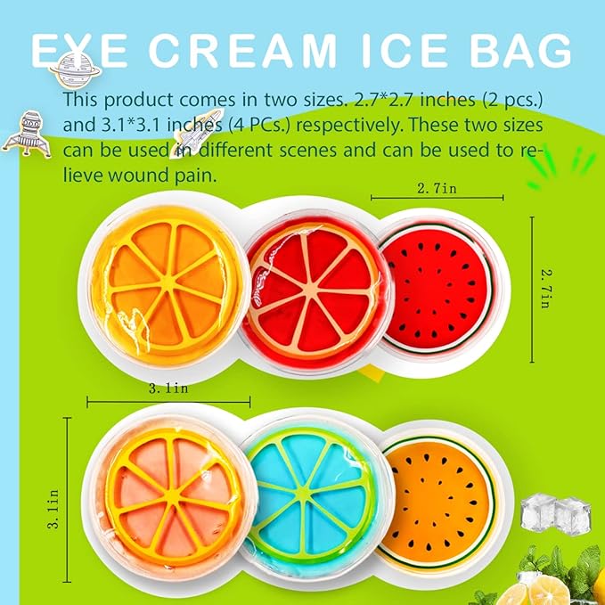 Kids Ice Pack, Hot or Cold Pack Gel Cooling Pad, Reusable for Injuries Medical Health,Swelling and Pain Relief, Tired Eyes, Child Injury, Headache, Sinus Relief (Fruit Ice Pack)