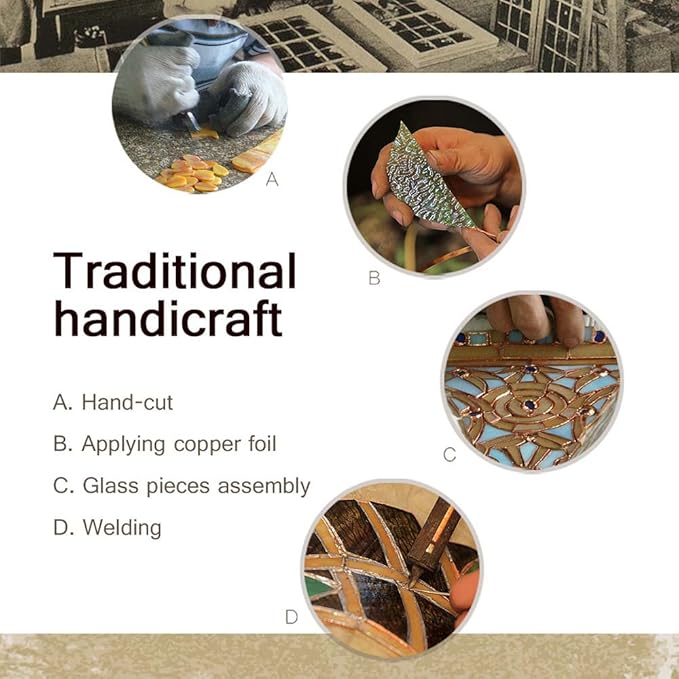 Bieye L10759 Tiffany Style Stained Glass Table Lamp Night Light with Swing Arm Base for Working Reading Home Decoration (Rose Flower)