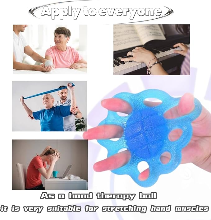 DEEYOTA Finger Exerciser and Hand Strengthener Rehab,Exercise Squeeze Ball for Hands