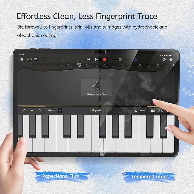 MOBDIK 2 PACK Paper Screen Protector Compatible with Samsung Galaxy Tab S10 Plus / S9 Plus/Tab S9 FE+ / Tab S8 Plus/Tab S7 FE/Tab S7 Plus, Anti Glare, Like Writing on Paper