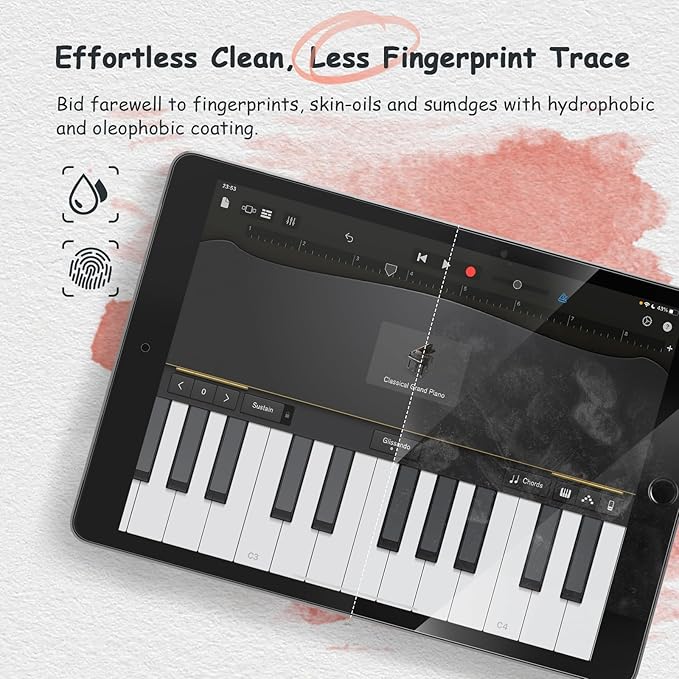 bersem 2 Pack Paperfeel Screen Protector - Matte PET Film for Drawing, Anti-Glare - Compatible with iPad 6th/5th Generation 9.7 inch and iPad Pro 9.7 Inch/Air 2/Air