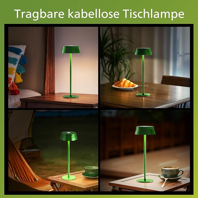 Philips Cordless Table Lamp, Portable Outdoor LED Desk Light,Rechargeable Battery Operated, 2 Adjustable Height, Touch Control & 3 Color Stepless Dimming, Waterproof Lamps for Restaurant/Bedroom