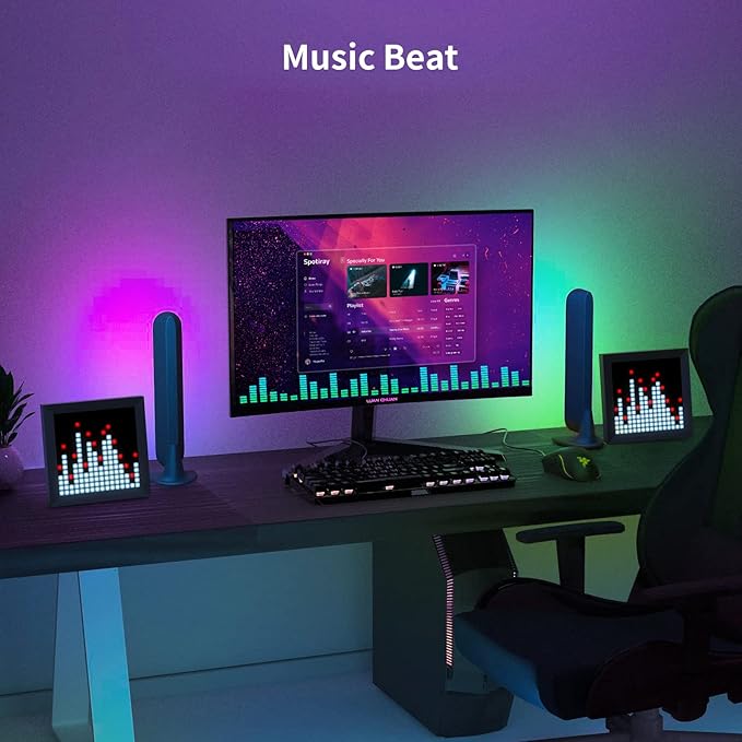 Divoom LED Light Display Panel Suit for RGB Light Bars,with Smart App Control Cool Animation Desk Setup for PC, TV, Gaming Room Decor