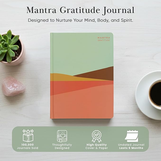 Gratitude Journal For Women & Men - Mental Health, Self Love & Self Care Journal - Morning - 5.8" x 8.3" - Mantra Planner