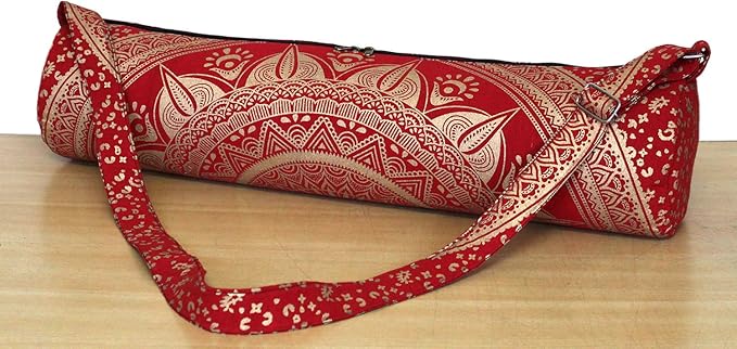 ICC Black Gold Mandala Full-Zip Exercise Yoga Mat Carry Bag Gym Beach Pilates Carrier Bags Hippie Mandala Indian Cotton Bag