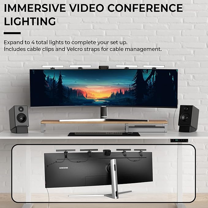 HumanCentric Video Conference Lighting, Add-On Only Light for Streaming and Video Conferencing, Add-On Only Kit Requires Existing Single or Double Kit, for Double, Triple, or Quadruple Light Setup,