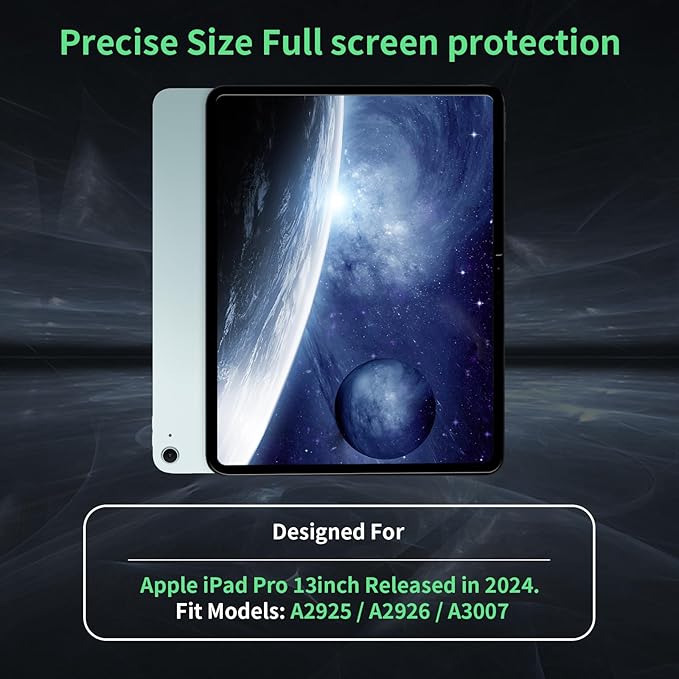 Privacy Screen Protector Compatible with iPad Pro 13 2024 7th Gen (A2925, A2926) Anti-Glare Blue Light Film Anti-Spy Filter, Bubble-Free Shield Easy Install Guard Removable Cover