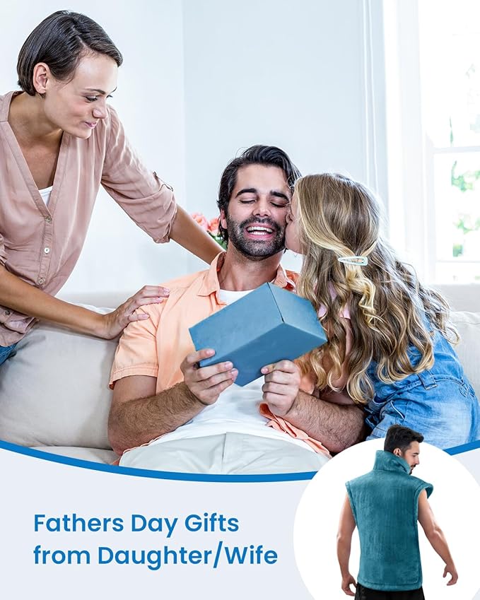 RENPHO King Size Heating Pad for Back Pain Relief, Christmas Gifts for Men Women Him, Stocking Stuffers, FSA Eligible, XL Large Electric Heat Pad for Neck and Shoulder, ETL Certified, 24"x37", Blue