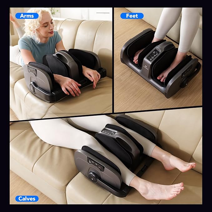 Foot Massager with Heat & Vibration, Shiatsu Foot Massager Machine for Pain Relief, Deep Tissue Kneading, Adjustable Vibration &Pressure -Massage Feet, Leg, Calf, Ankle, Gifts for Dad Mom