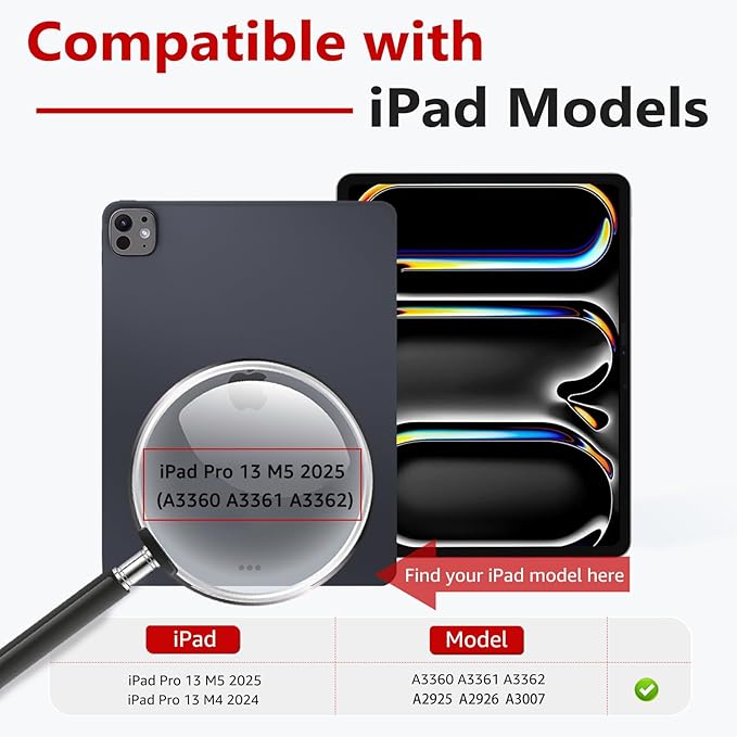 bersem Screen Protector Compatible with iPad Pro 13 Inch M5 2025 / M4 2024, Tempered Glass, Ultra Clear, Anti-Scratch, Case Friendly, EZ Kit, 1 Pack