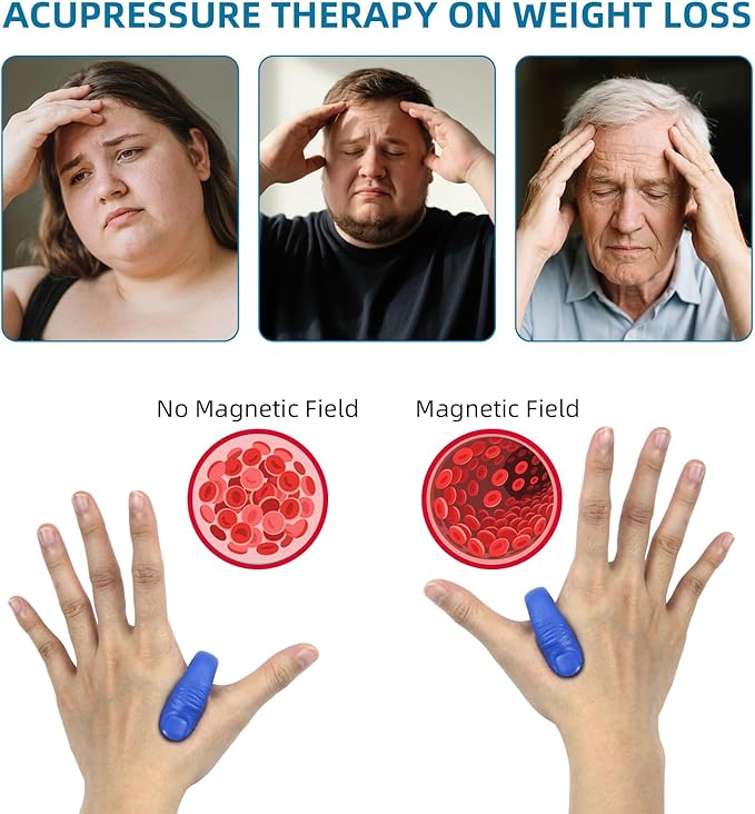 4 Pack Migraine Pressure Point Clips, Effective Acupressure Tools for Headache Relief, Stress Reduction, and Tension Alleviation, LI4 Hand Clips in Assorted Colors