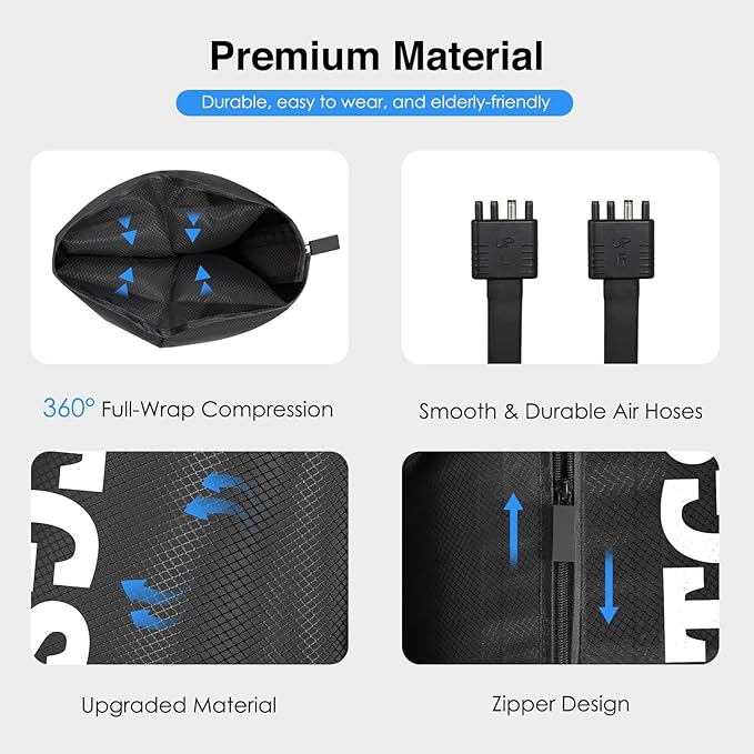 Leg Massager for Circulation and Pain Relief Thigh Compression Boots Professional Calf Recovery Compression System Full Leg Circulation Machine - Reduces Muscle Fatigue for Athletes/Seniors