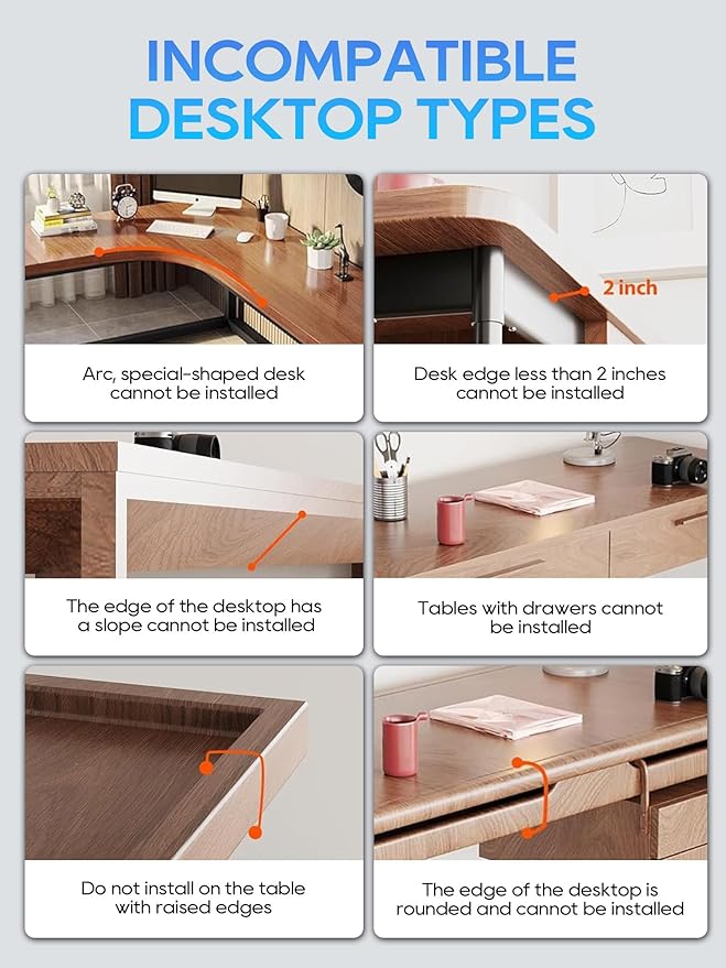 NodoCA No Drill Under Desk Cable Management Tray, 17'' Wire Management, Punch-Free Clamp On, Metal Cable Tray, Wire Organizer, Under Desk Basket for Office and Home, White
