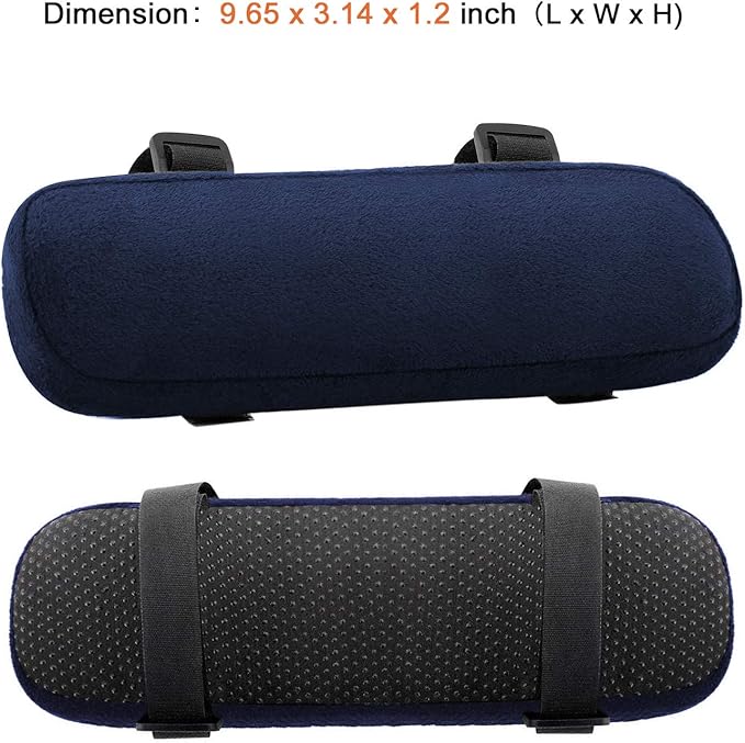 MOSISO Chair Armrest Pads (2 Pack), Memory Foam Home/Office Chair Arm Rest Covers Comfy Computer Gaming Elbow Cushion Removable Washable Elbow Support Forearm Pressure Relief, Purplish Blue