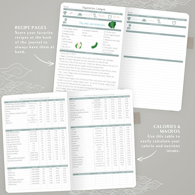 Legend Wellness Planner & Food Journal – Daily Diet & Health Journal with Exercise & Weight Loss Tracker – Nutrition Diary, 6 Months (Foggy Alps)