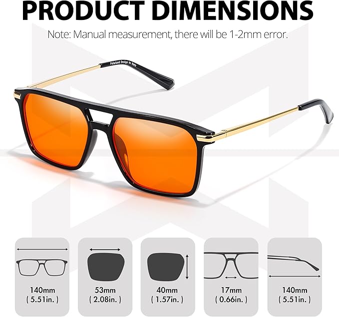 Myiaur Orange Blue Light Glasses for Women, 99.9% Blue Light Blocking Glasses with Anti Eyestrain for Gaming/Computer/Phone
