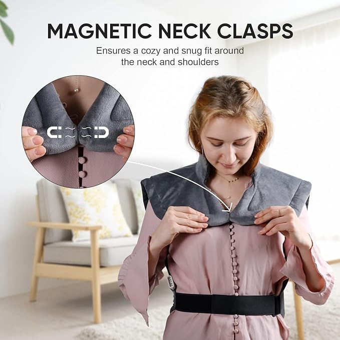 24"x33",Weighted Heating Pad for Back Pain Relief, XXL Large Size Electric Heating Pad for Neck and Shoulders,Neck Heating pad,Warm Christmas Gifts,4 Heat Settings,Auto-Off, Machine Washable,Red