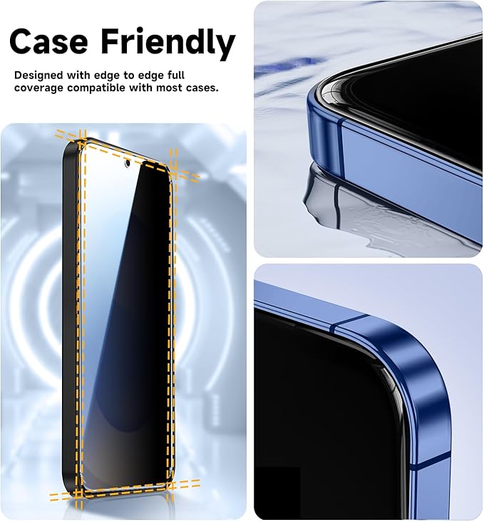 MAGIC JOHN 2 Pack for Samsung Galaxy S25+ Plus 6.7inch Privacy Tempered Glass Screen Protector, Bubble Free, Easy Installation, Auto Dust-Elimination