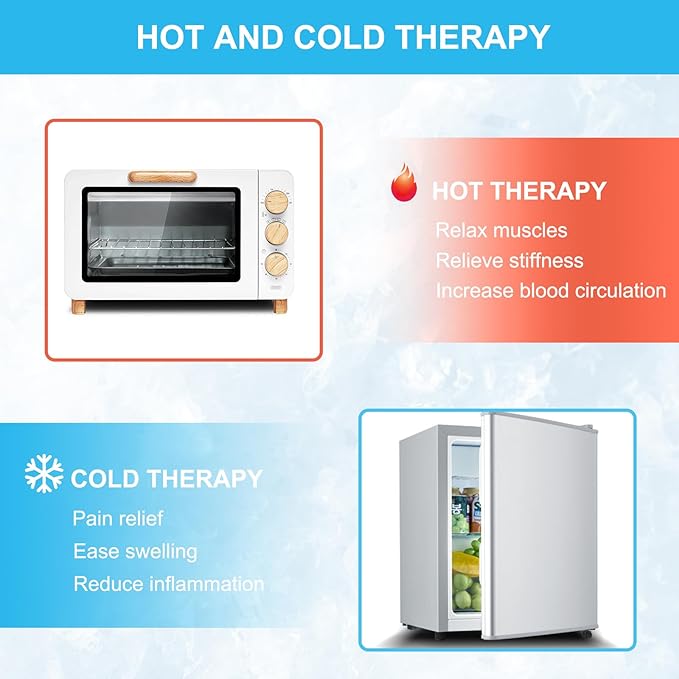 Ice Pack for Neck and Shoulders Upper Back Pain Relief, Large Gel Neck Ice Pack Wrap, Reusable Hot Cold Compress Therapy for Rotator Cuff Injury, Swelling, Muscle Relaxing and Soothing