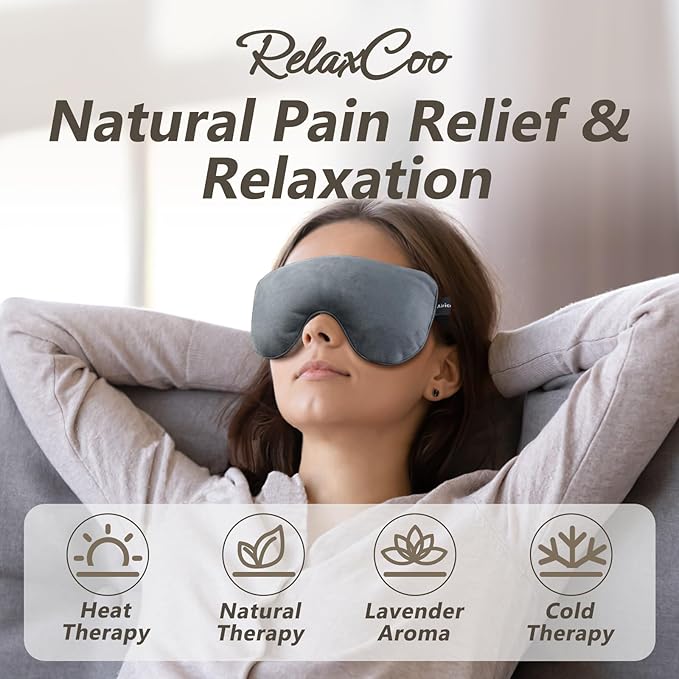 Eye Mask for Dry Eyes, Steam Warm Compress for Eyes Blepharitis & Stye, Microwave Moist Heating Pad for Eyes