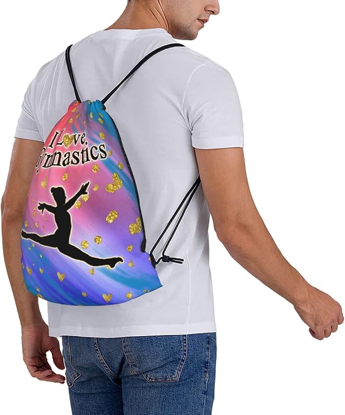 Gymnastics Drawstring Bags Adjustable Sports Gym Bag Drawstring Backpack Water Resistant String Bag Party Favors Bags