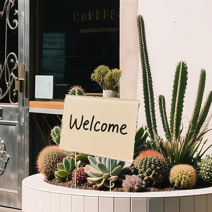 36 Pcs Yard Sign Stakes -13” Metal Wire Stakes- Heavy Duty Stainless Steel Wire Holders for Garden Lawn Yard Signs Alternative to H Frame