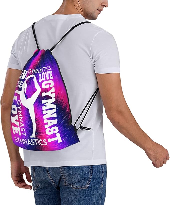 Gymnastics Drawstring Backpack Gym String Bag Drawstring Sackpack Sport For Womens Mens