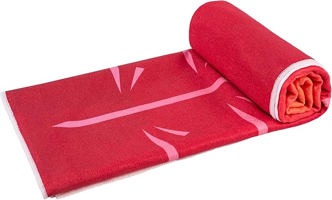 Yoga Grip Yoga Towel - Non Slip Hot Yoga Mat Towel With Corner Pockets, No-Skid Grip, and Built-in Alignment Lines | Soft, Moisture Wicking, and Sweat Absorbent | No Bunching, Stays in Place 72" x 25"
