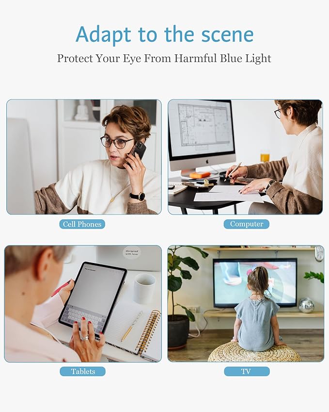 ANRRI Blue Light Blocking Glasses Round Lightweight Eyeglasses Frame Filter Blue Light Computer Game Glasses Clear Frame for Men and Women