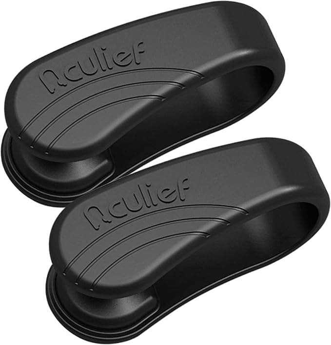 Aculief Acu Therapy Wearable Clip - Stress-Management Acupressure Wearable - Customizable Fit Acupressure Clip - Black, Small, Pack of 2