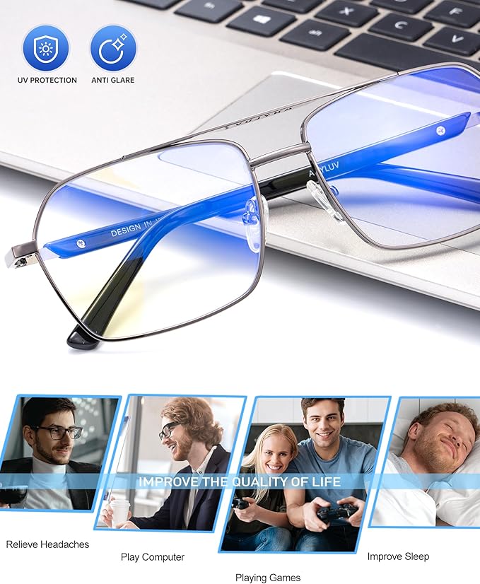 ANYLUV Blue Light Glasses Men/Women, Blue Light Blocking Glasses, Computer Screen Blocker Eyes Protection Glasses