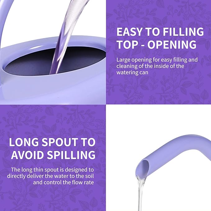 Watering Can, Stainless Steel Watering Can for Indoor & Outdoor Plants, 1L/35oz Long Spout Water Can with Handle, Rust-Proof Plant Watering Pot for House Plants, Garden Flowers