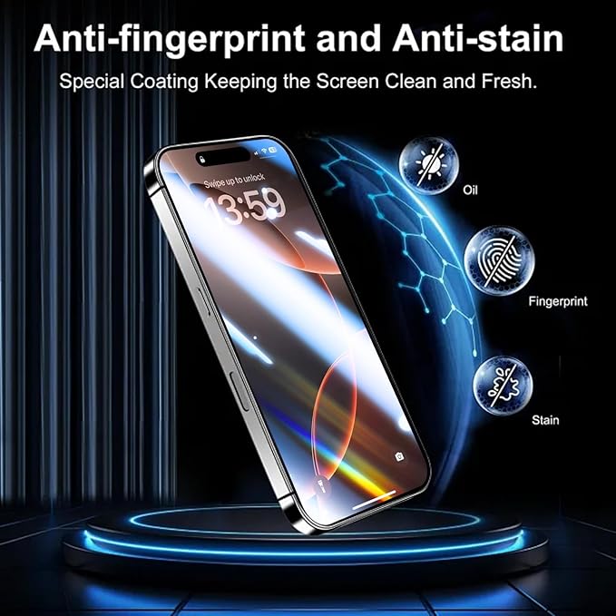 OneFish Screen Protector for iPhone 17, HD Clear, Full Edge Coverage 6.3" 17, Scratch Resistant, Bubble Free, Easy Installation, Auto Dust-Elimination, 2 Pack