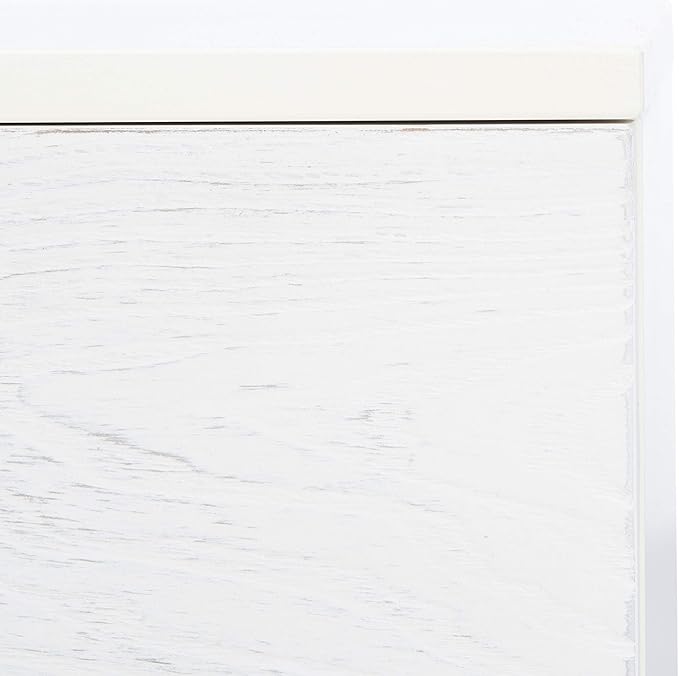 SAFAVIEH Genevieve TV Stand for up to 65" Flatscreen – Cream & White Washed Finish, Mid-Century Modern Storage Cabinet, Entertainment Media Console (MED5000D)