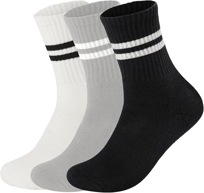 Flydo Pilates Grippy Socks with Grips for Women Yoga Non Slip Long Socks for Pure Barre, Ballet,Dance Workout 2-5 Pack