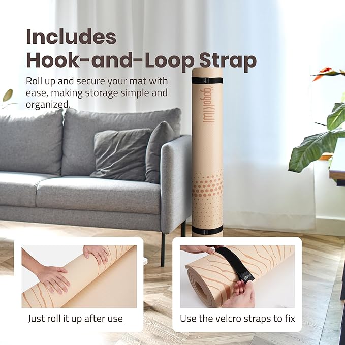 Large Yoga Mat (6'x4') – 1/4" & 1/2" Thick Exercise Mats for Home Workout, Extra Wide Workout Mats for Home Gym, Yoga, Pilates, Stretching, Floor & More