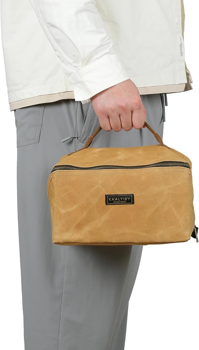 Heavy Duty Tool Storage Organizer, Tool Pouch with Metal Zipper + Handle, 16 OZ Waxed Canvas Tool Bag | 3-Pack | Army Green + Khaki + Grey