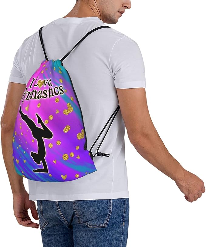 Gymnastics Drawstring Bags Adjustable Sports Gym Bag Drawstring Backpack Water Resistant String Bag Party Favors Bags