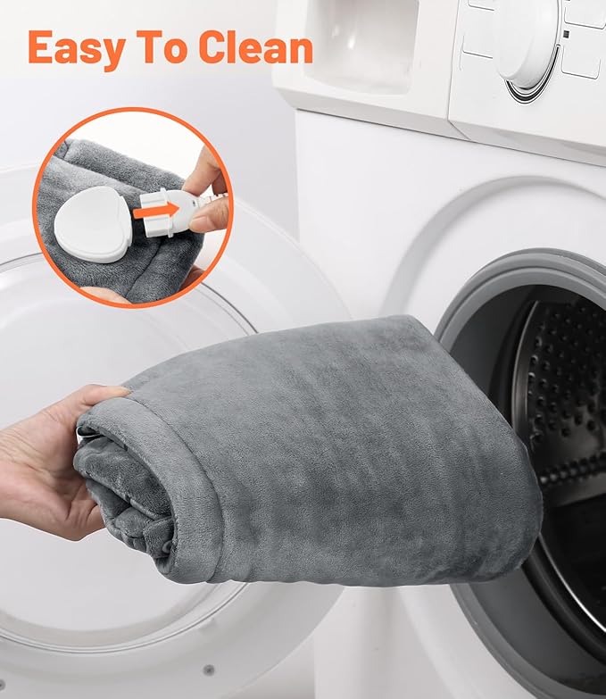 Graphene-Infused Heating Pad, Weighted Heating Pads for Neck and Shoulders and Back, Large Electric Instant Heating Pads for Back Pain Relief | 9 Heat Settings, 4 Timer Auto Shut-Off, Machine Washable